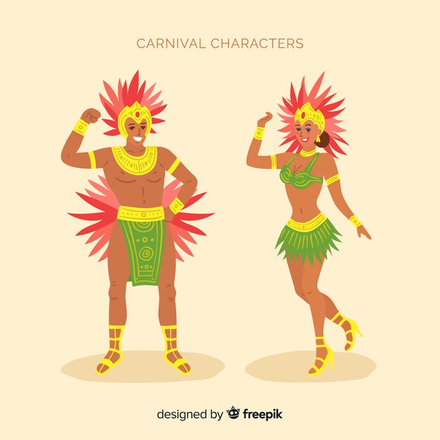 Personajes disfrazados en carnaval