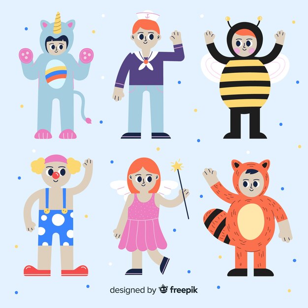 Personajes disfrazados en carnaval