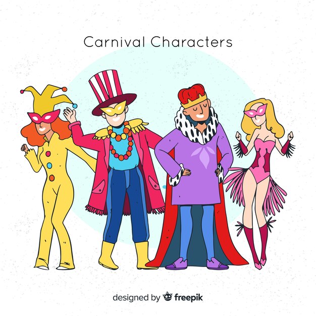 Personajes disfrazados en carnaval