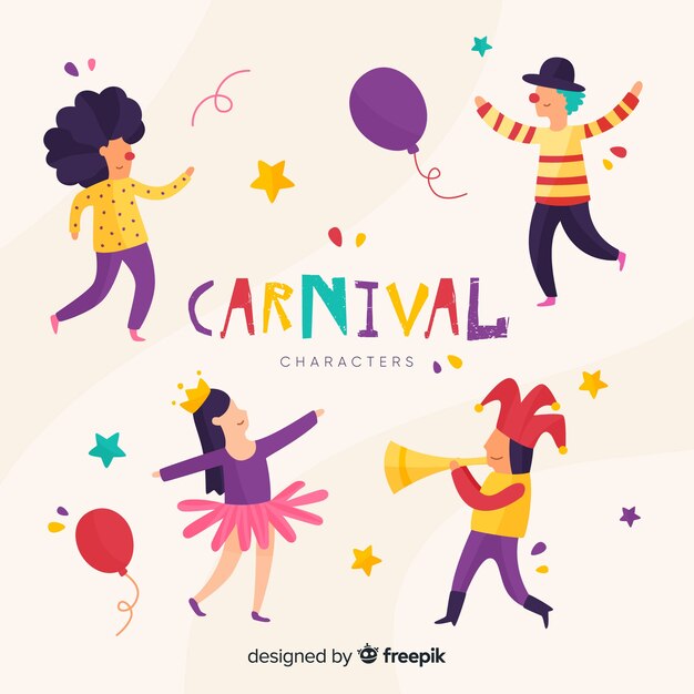Personajes disfrazados en carnaval