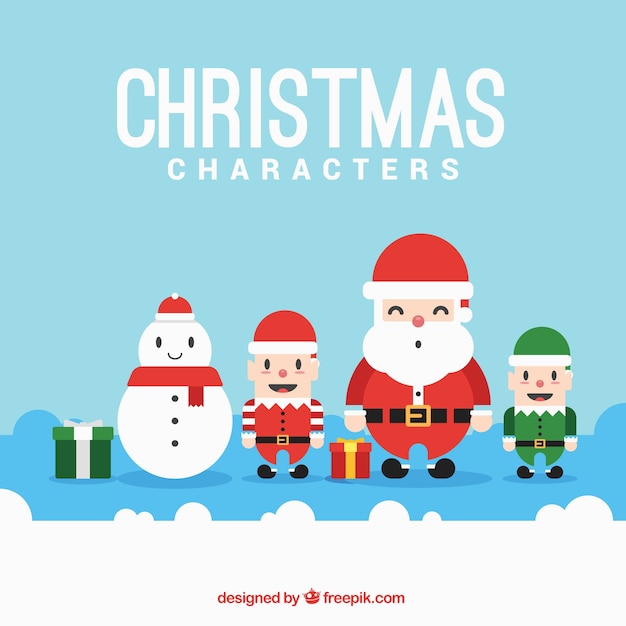 Vector gratuito personajes divertidos de navidad