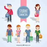 Vector gratuito personajes estudiantes