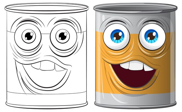 Personajes felices y tristes de lata