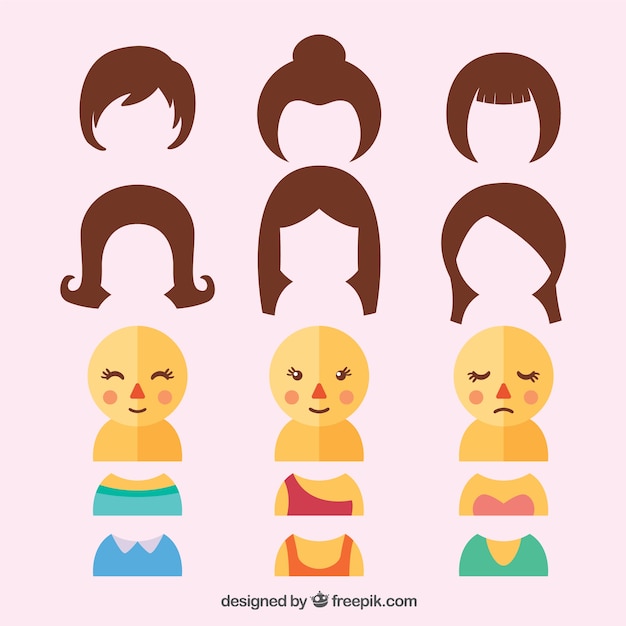 Vector gratuito personajes femeninos personalizables