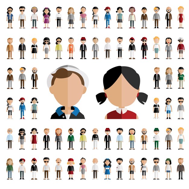 personajes de hombre y mujer