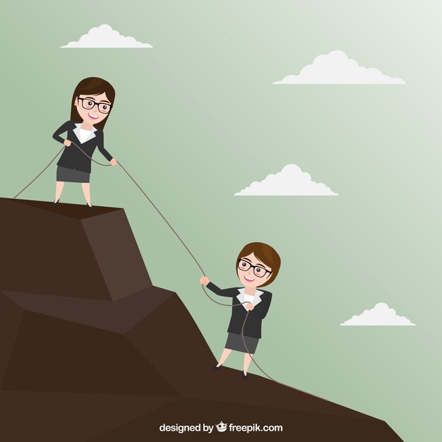 Personajes de mujeres de negocios trabajando juntas