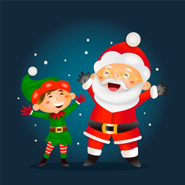 Personajes de navidad de dibujos animados realistas