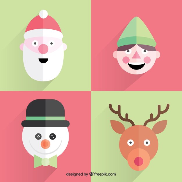 Personajes de Navidad planas