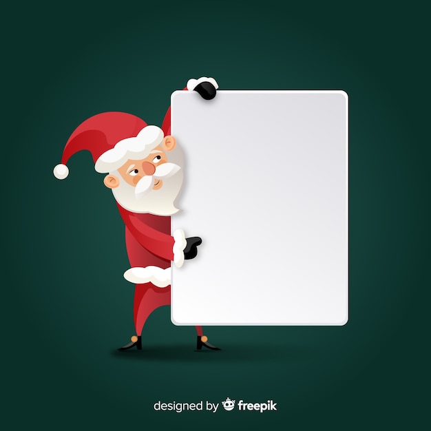 Vector gratuito personajes de navidad con una tarjeta blanca