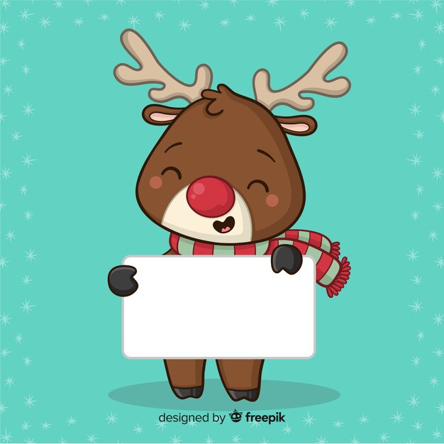 Personajes de navidad con tarjeta blanca