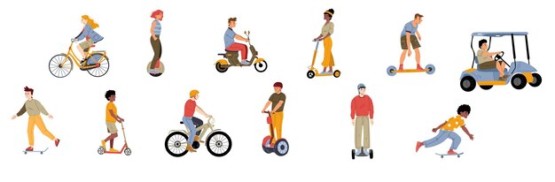 Los personajes que viajan en transporte eléctrico salvan la ecología.