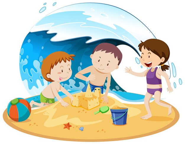 Personas aisladas en la playa