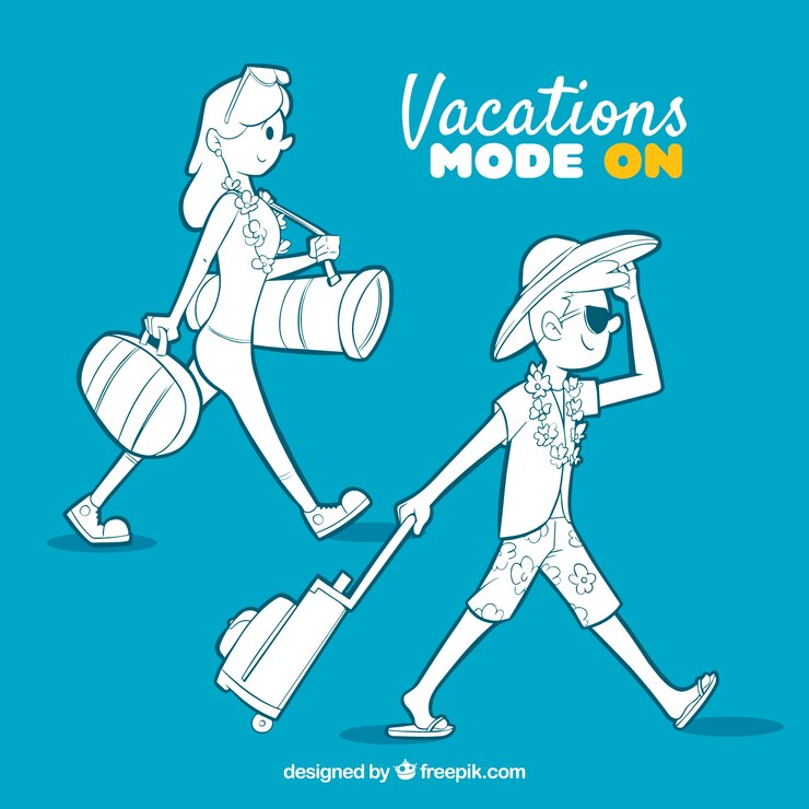 Vector gratuito personas blancas viajando