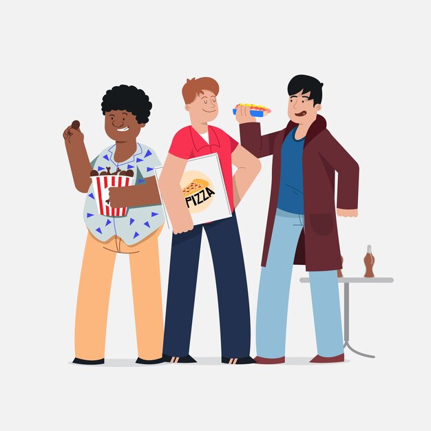 Personas con comida