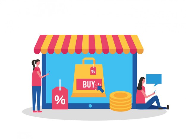 Personas comprando en línea