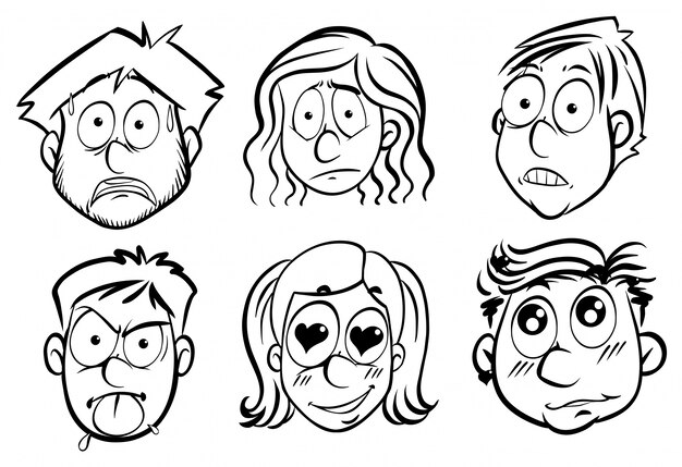 Personas con diferentes expresiones faciales