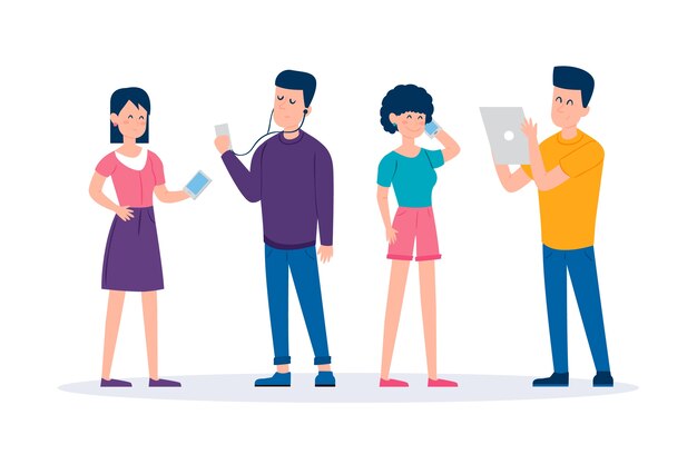 Personas con dispositivos tecnológicos.