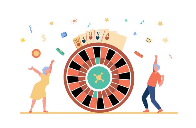 Personas de edad ganando dinero en el casino.