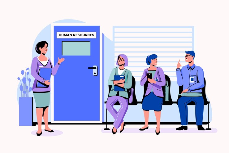Vector gratuito personas esperando entrevista de trabajo