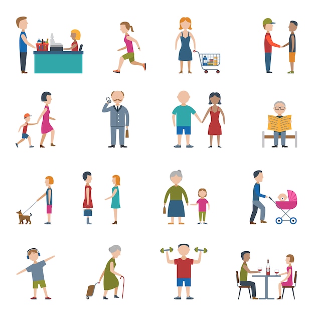 Personas estilo de vida icon set