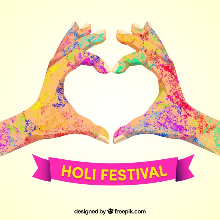 Vector gratuito personas felices celebrando el festival holi
