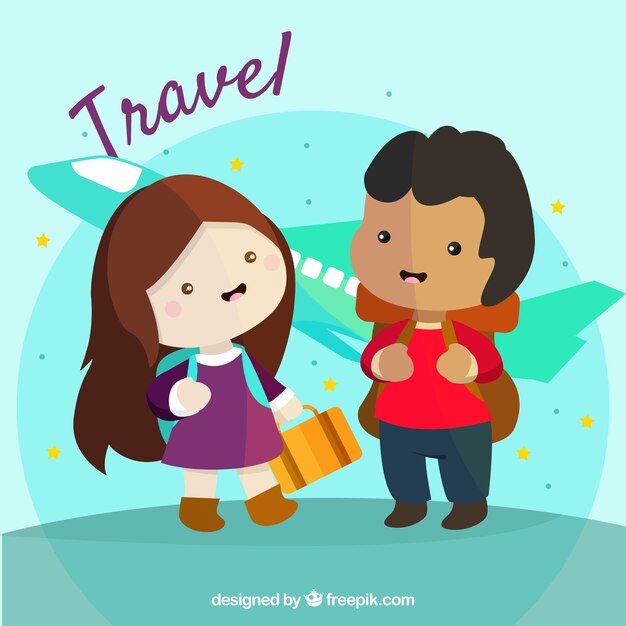 Personas felices viajando alrededor del mundo