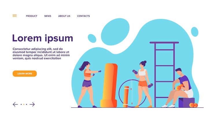 Vector gratuito personas en el gimnasio