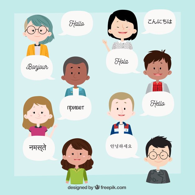 Personas hablando en diferentes idiomas