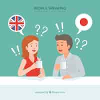 Vector gratuito personas hablando idiomas diferentes