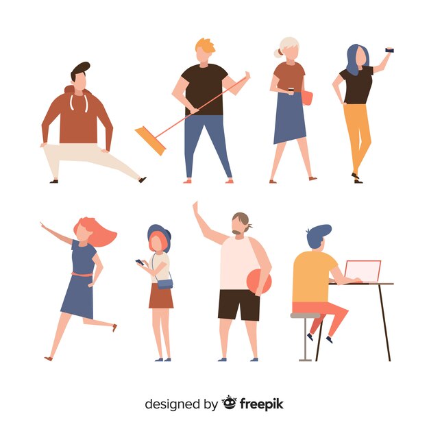 Personas haciendo diferentes acciones.
