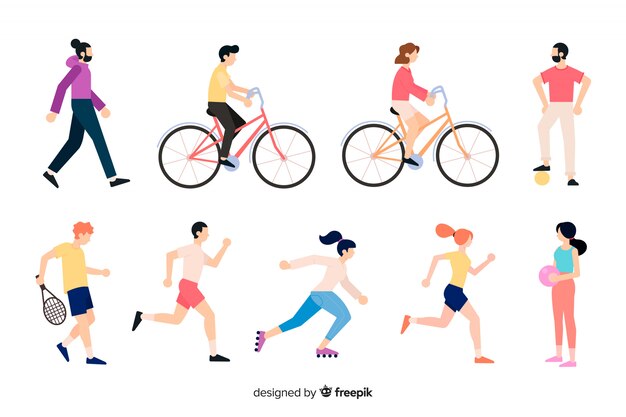 Personas haciendo diferentes acciones.