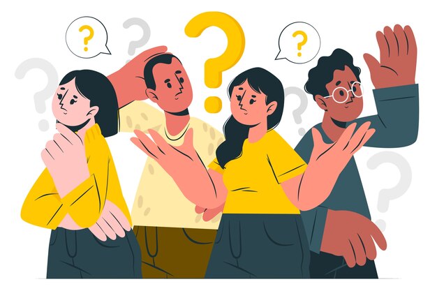 Personas haciendo preguntas Ilustración del concepto