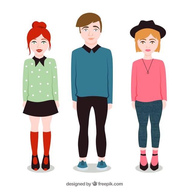 Personas jóvenes modernas ilustradas