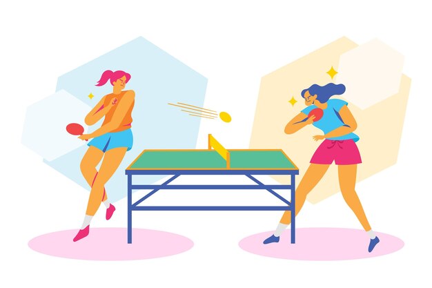 Personas jugando tenis de mesa