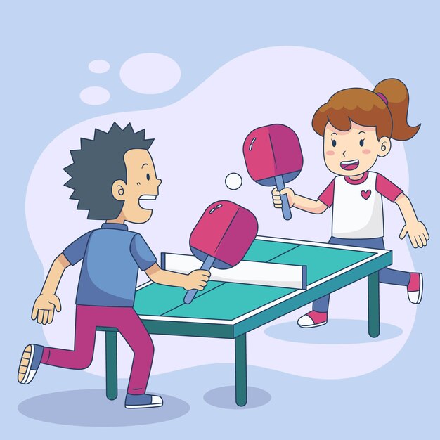 Personas jugando tenis de mesa