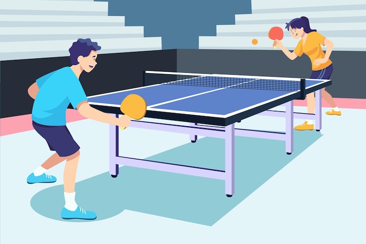 Vector gratuito personas jugando tenis de mesa