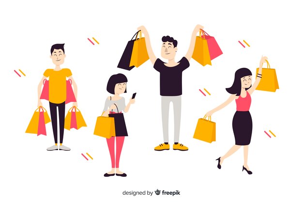 Personas llevando bolsas de la compra