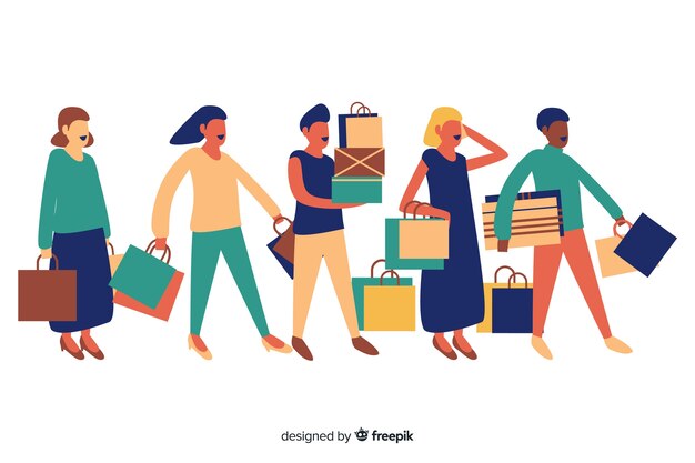 Personas llevando bolsas de la compra