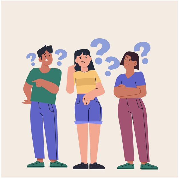 Personas planas orgánicas haciendo preguntas.