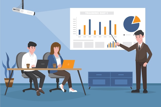 Personas planas orgánicas en la ilustración de formación empresarial