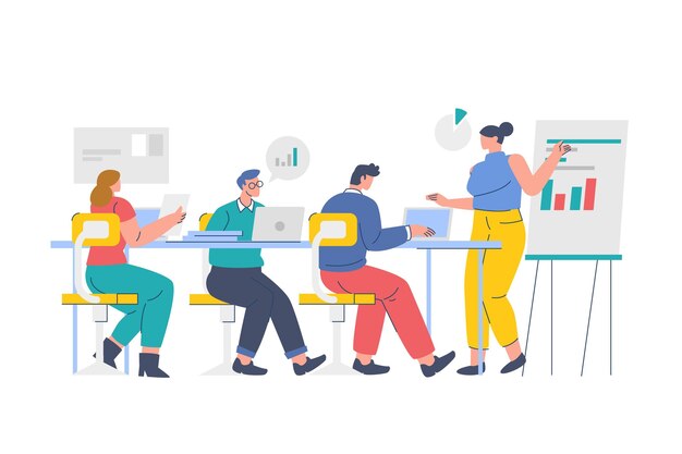 Personas planas orgánicas en la ilustración de formación empresarial