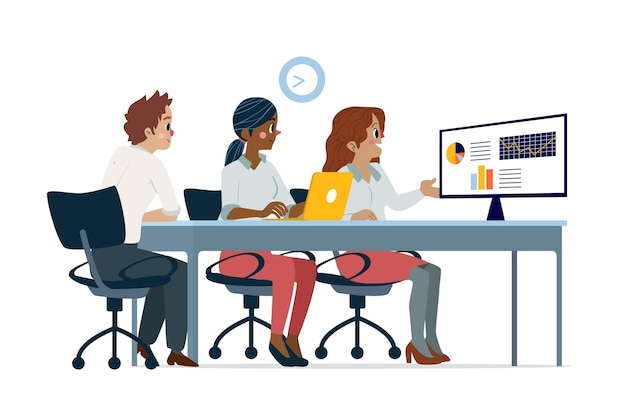 Personas planas orgánicas en la ilustración de formación empresarial