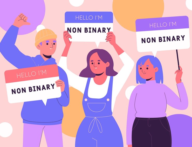 Personas planas orgánicas no binarias.