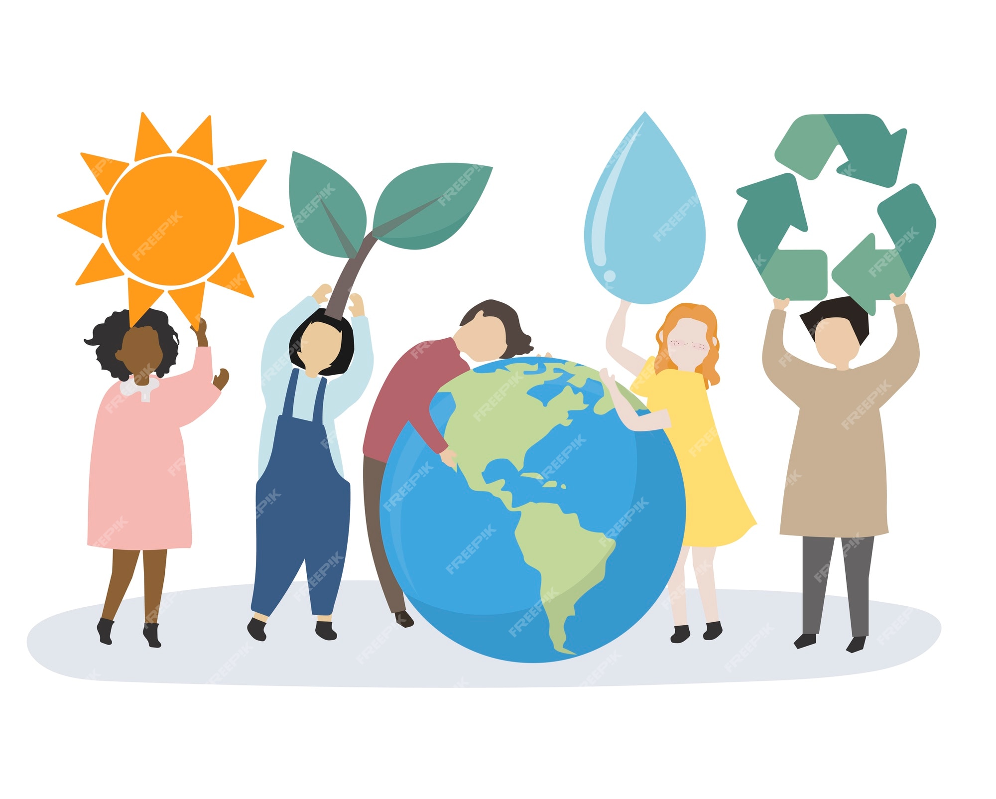 Personas preocupadas por el mundo y el medio ambiente. | Vector Gratis