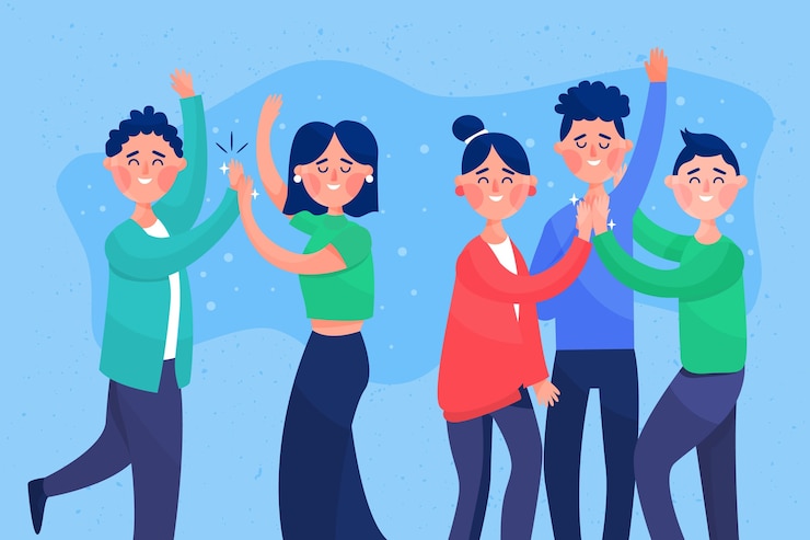 Vector gratuito las personas que dan cinco