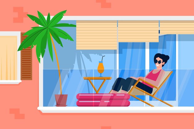 Vector gratuito personas que disfrutan de vacaciones