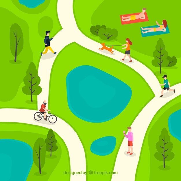 Personas que hacen actividades de ocio al aire libre 