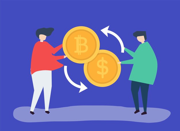 Personas que intercambian bitcoins por dólares.