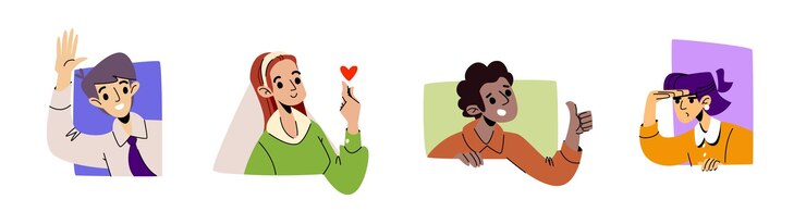 Vector gratuito las personas que miran fijamente los avatares