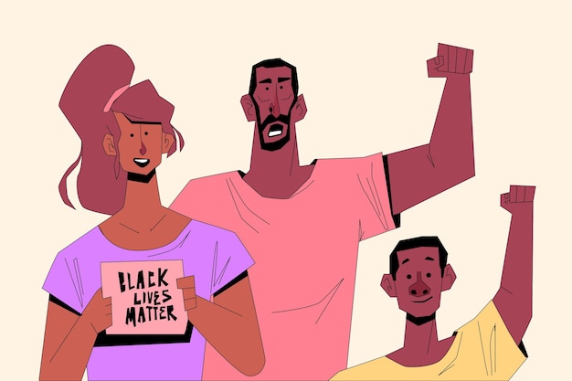 Las personas que participan en vidas negras importan movimiento